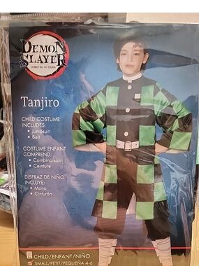 Demon Slayer Tanjiro Child Halloween Costume Small 4-6 #4023
